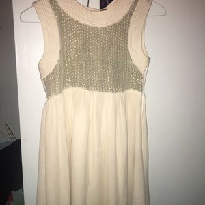 Alice and Olivia White Beaded Embellished Dress